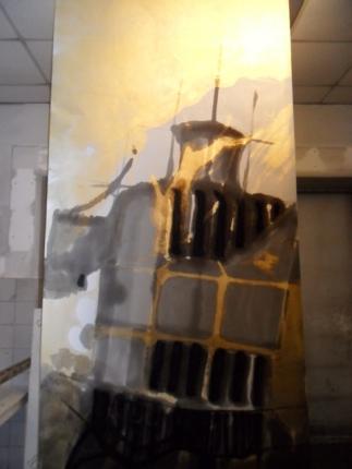 Komponent 2., used engine oil on paper, Museum der Ersatzteile / museum of spare parts /, 2011
KNH Basislokal Wien 17.