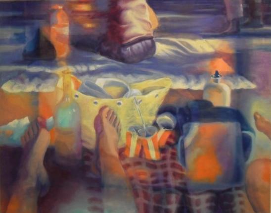 "picknick in Schoenbrunn", 2013, oil on canvas, 100 x 80 cm