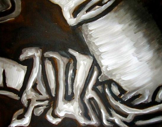 "A.D. cycle 9",  2003,  acrylic + sepia,  40 x 50 cm