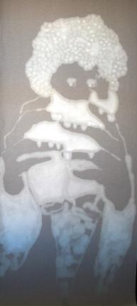 "in side",  2005,  sunflower oil on paper,  325 x 125 cm,  12 elements
