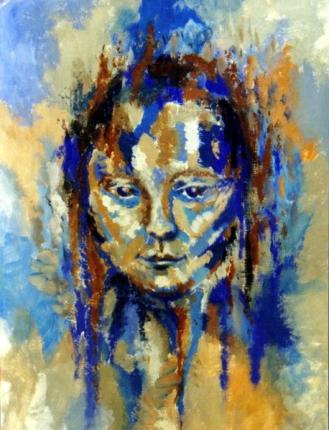 "selfportrait 1",  1999,  acrylic,  60 x 40 cm